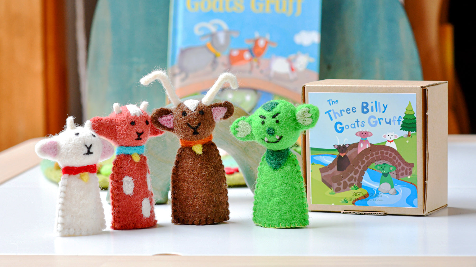3 Billy Goats Gruff Finger Puppets