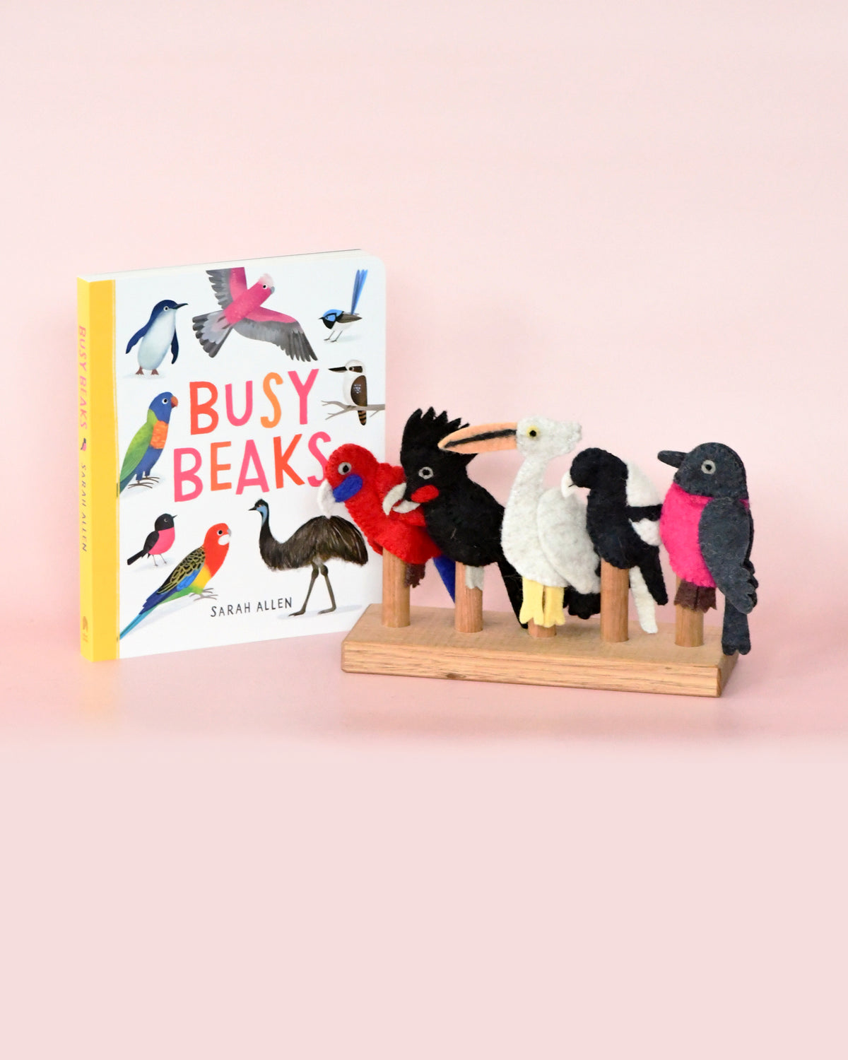 Busy Beaks Finger Puppets and Book Set by Sarah Allen