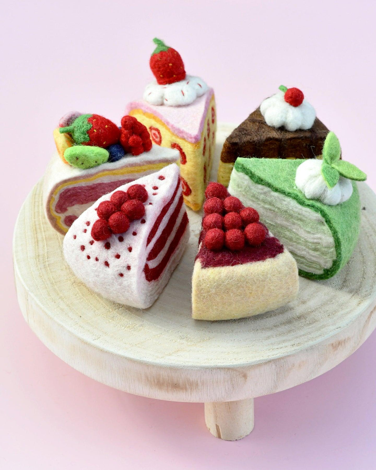 Felt Strawberry Torte Slice - Tara Treasures