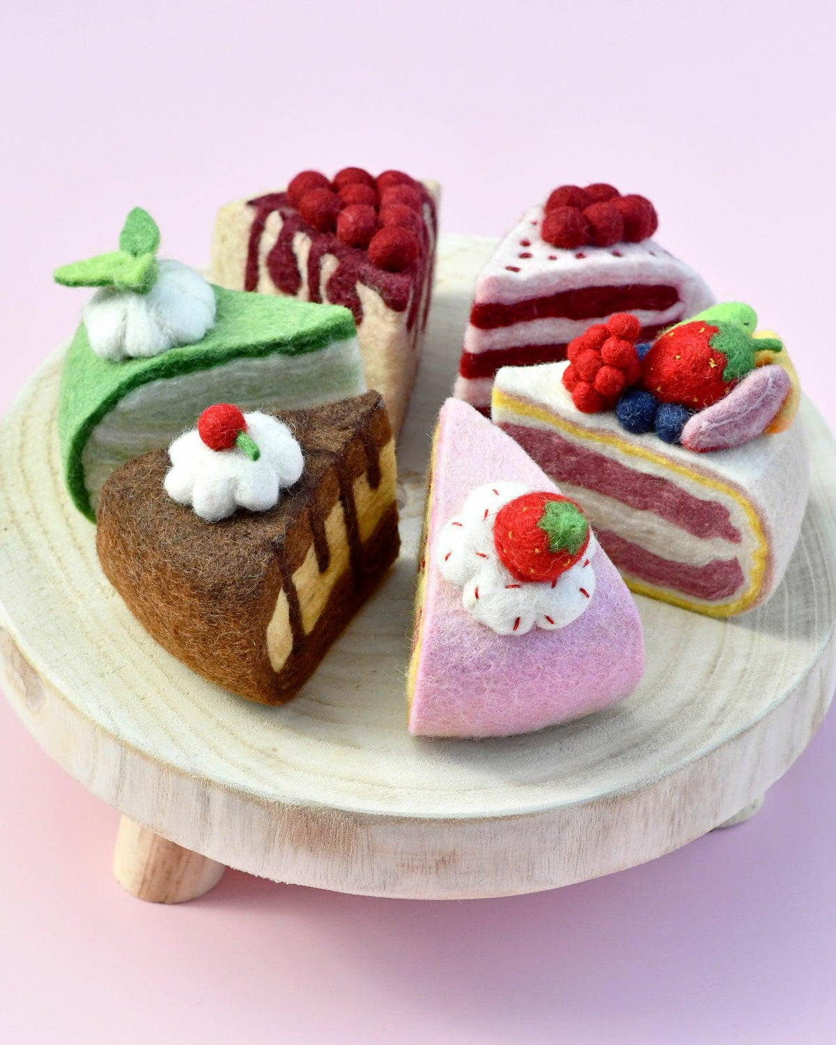 Felt Strawberry Torte Slice - Tara Treasures