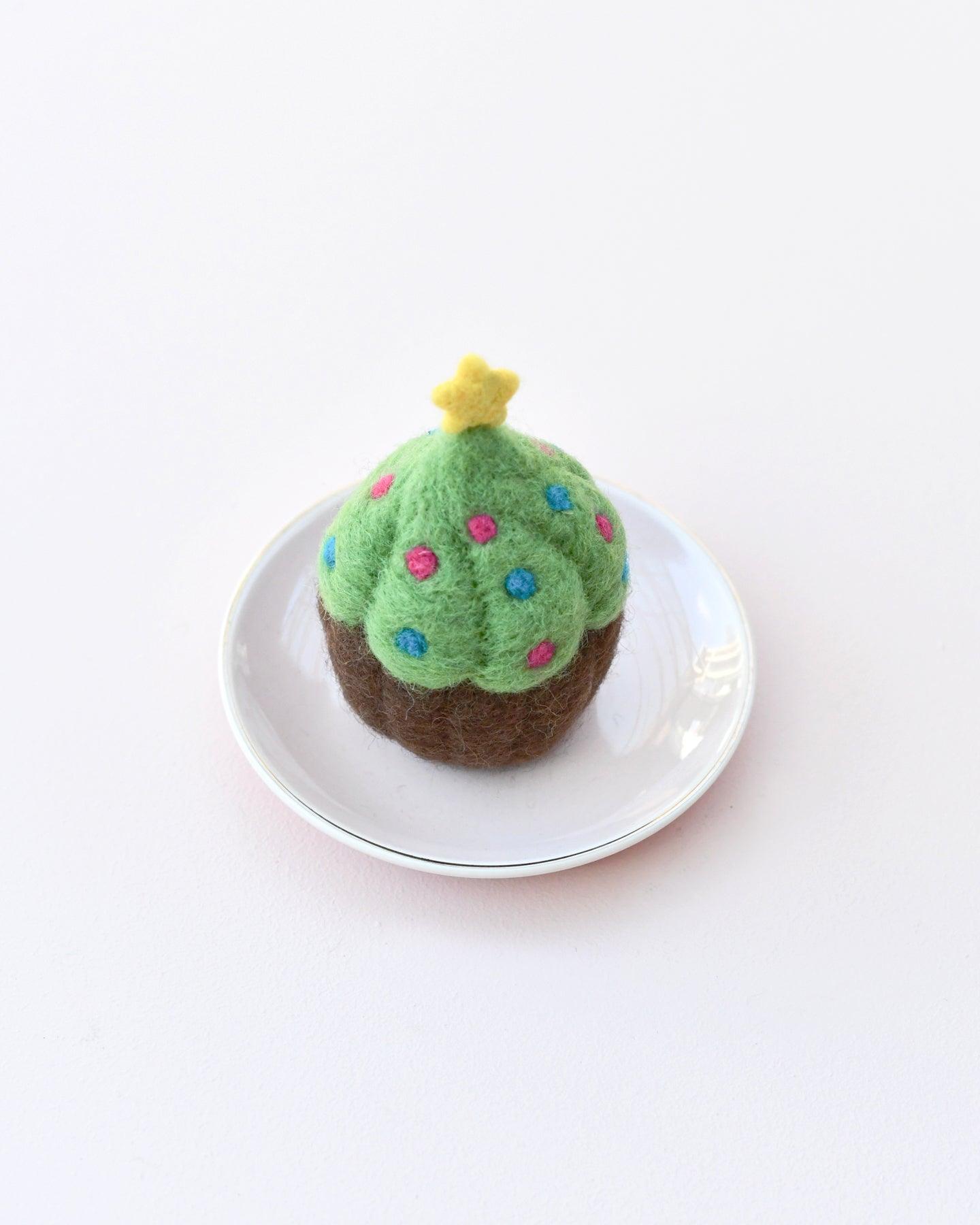Felt Cupcake - Christmas Tree - Tara Treasures