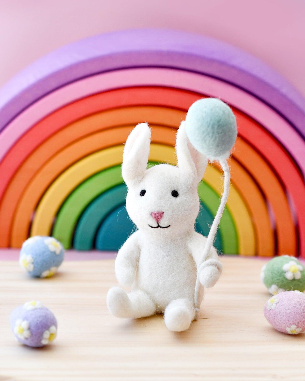 Felt Rabbit with Balloon Toy – Tara Treasures