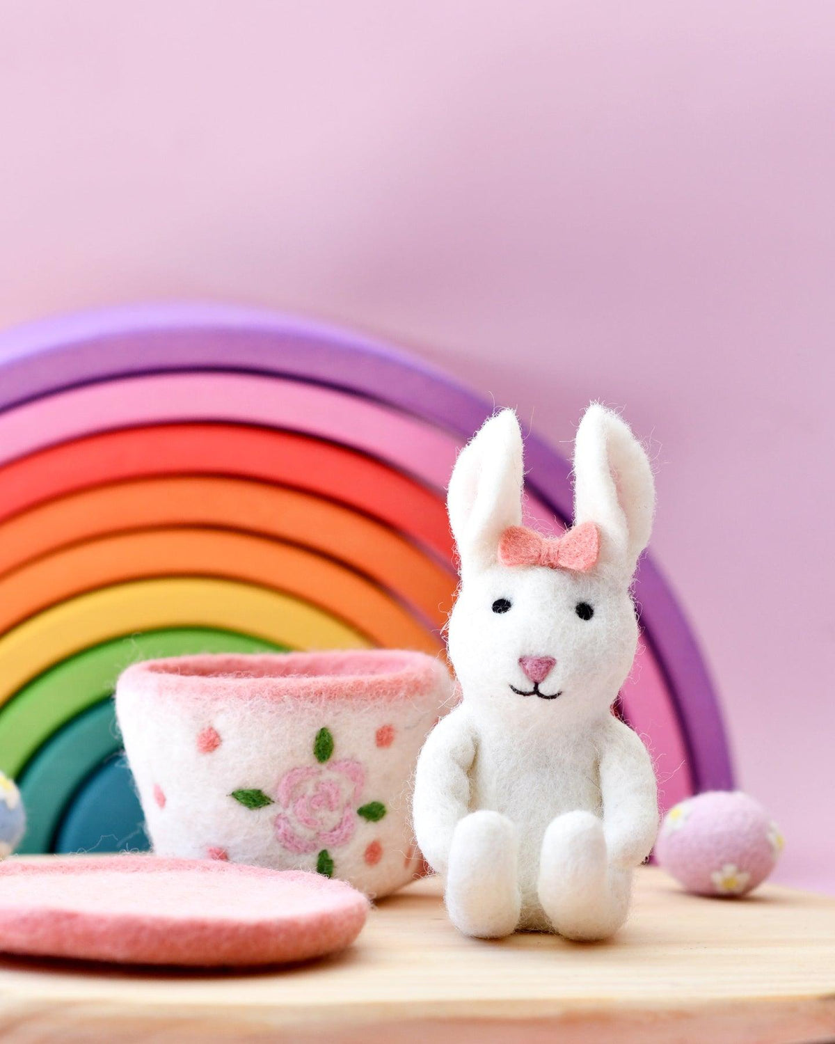 Felt Rabbit in Tea Cup Toy – Tara Treasures