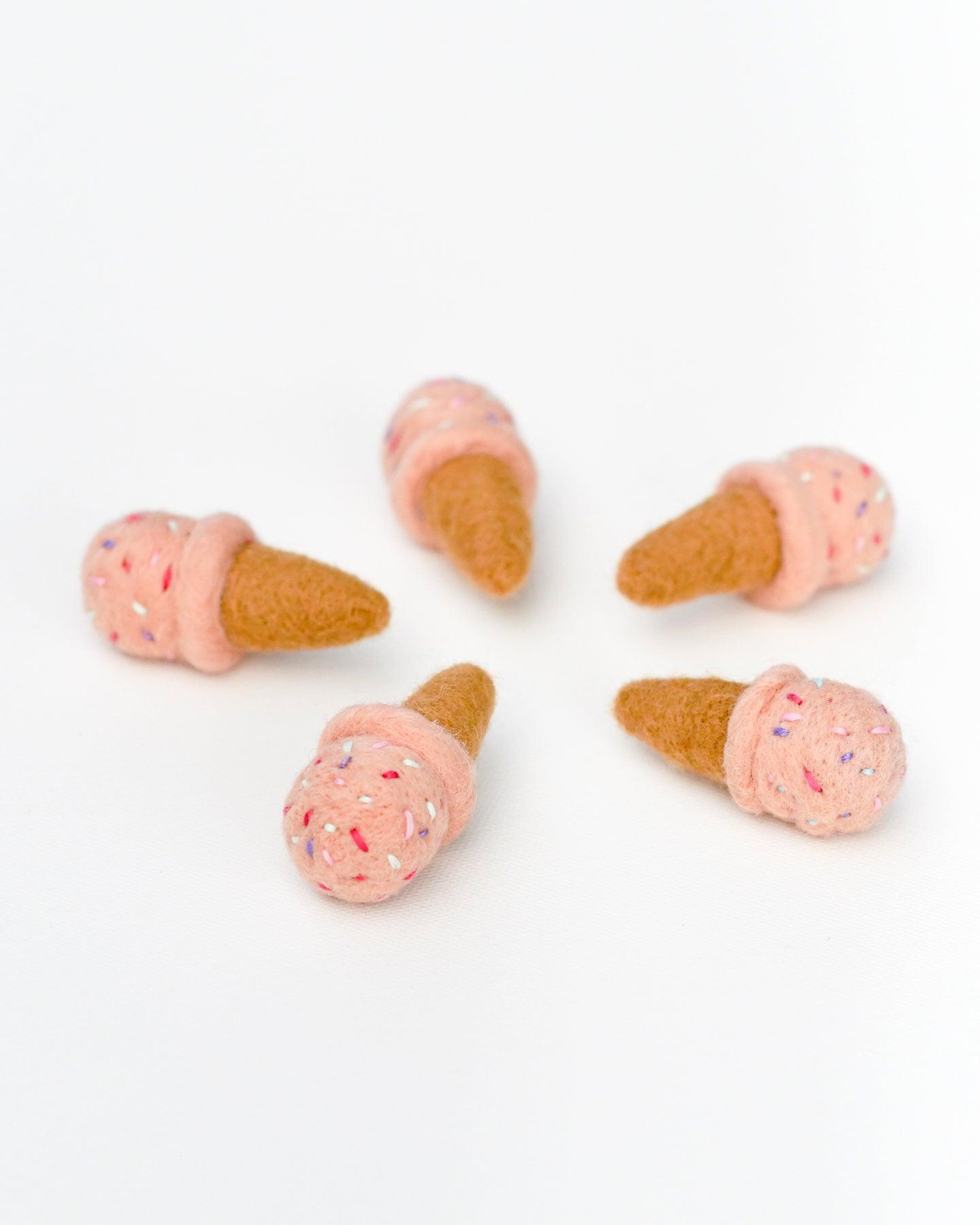 Felt Ice Creams - Peach with Sprinkles - Tara Treasures