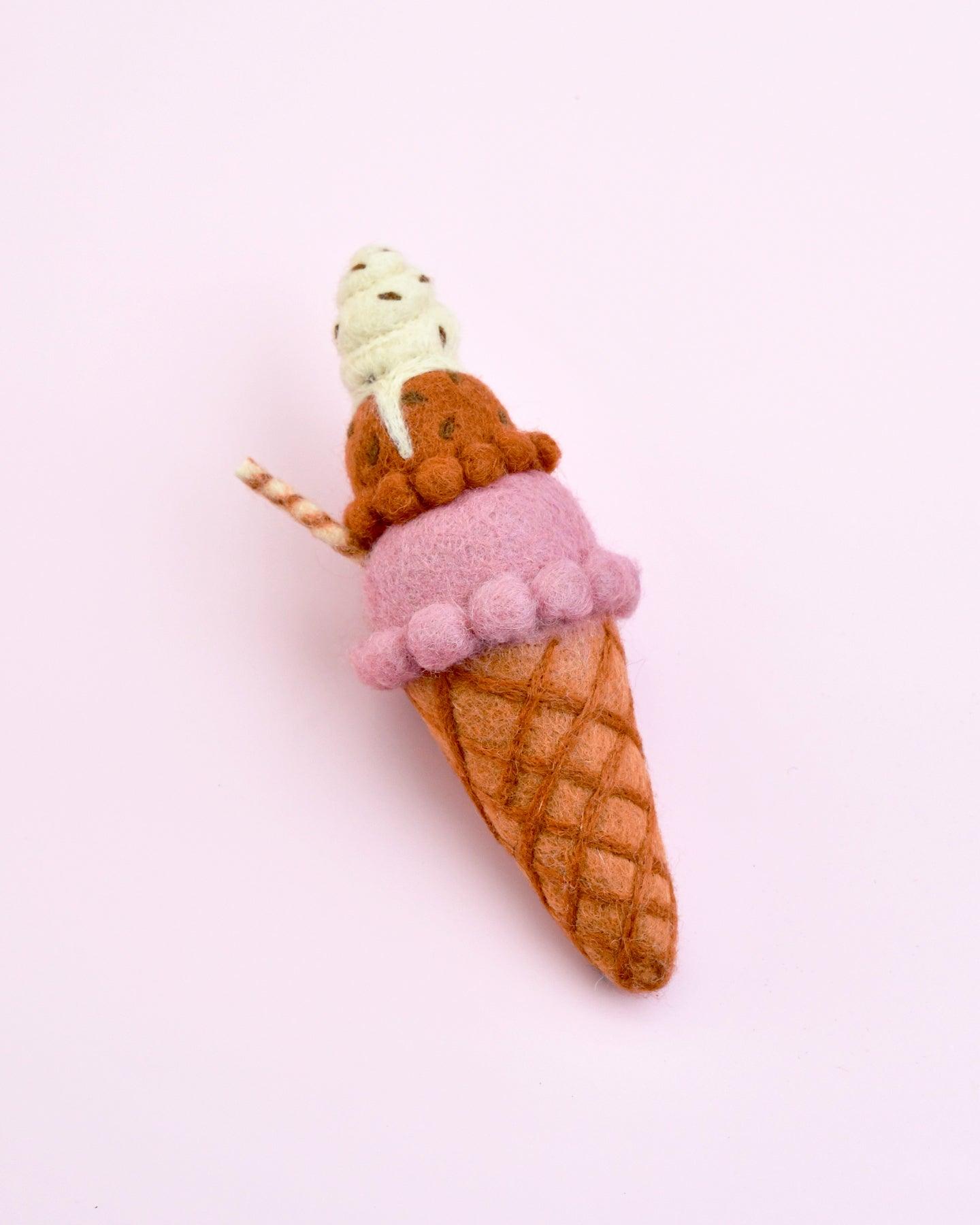 Felt Neapolitan (Harlequin) Ice Cream - Tara Treasures