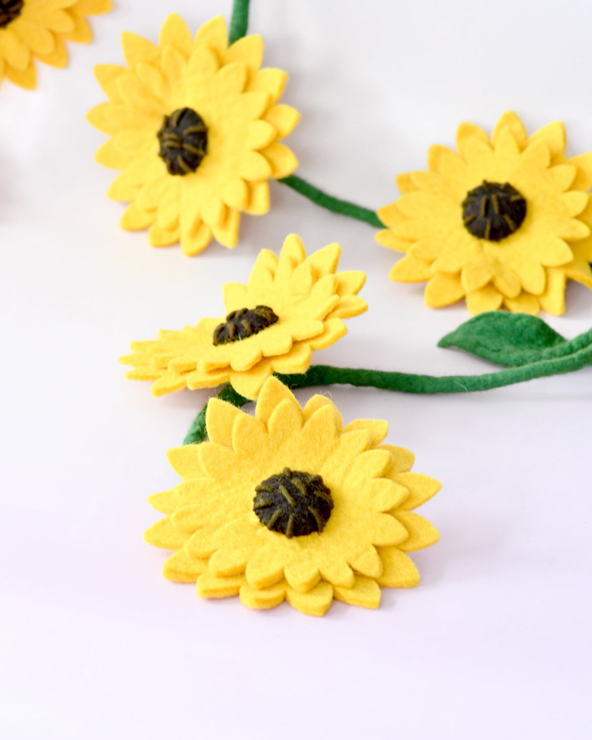 Felt Yellow Sunflower Garland 2.4m