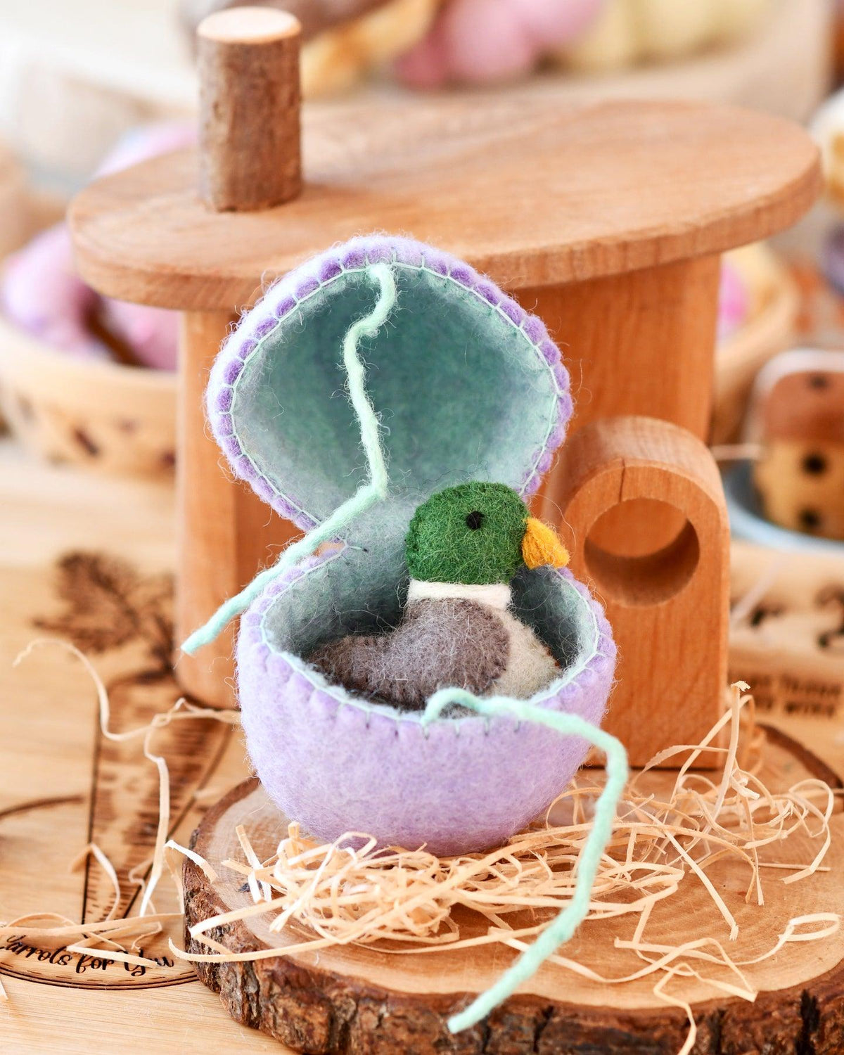 Felt Surprise Egg with Duck Inside - Tara Treasures