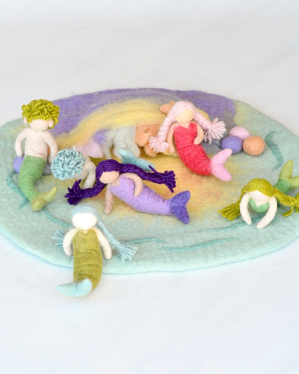 Felt Waldorf Mermaid - Blue Hair