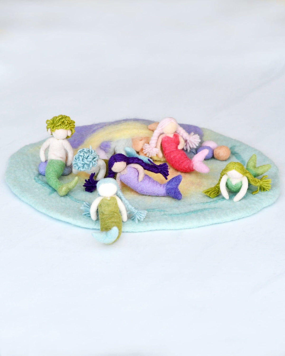 Felt Waldorf Mermaid - Blue Hair