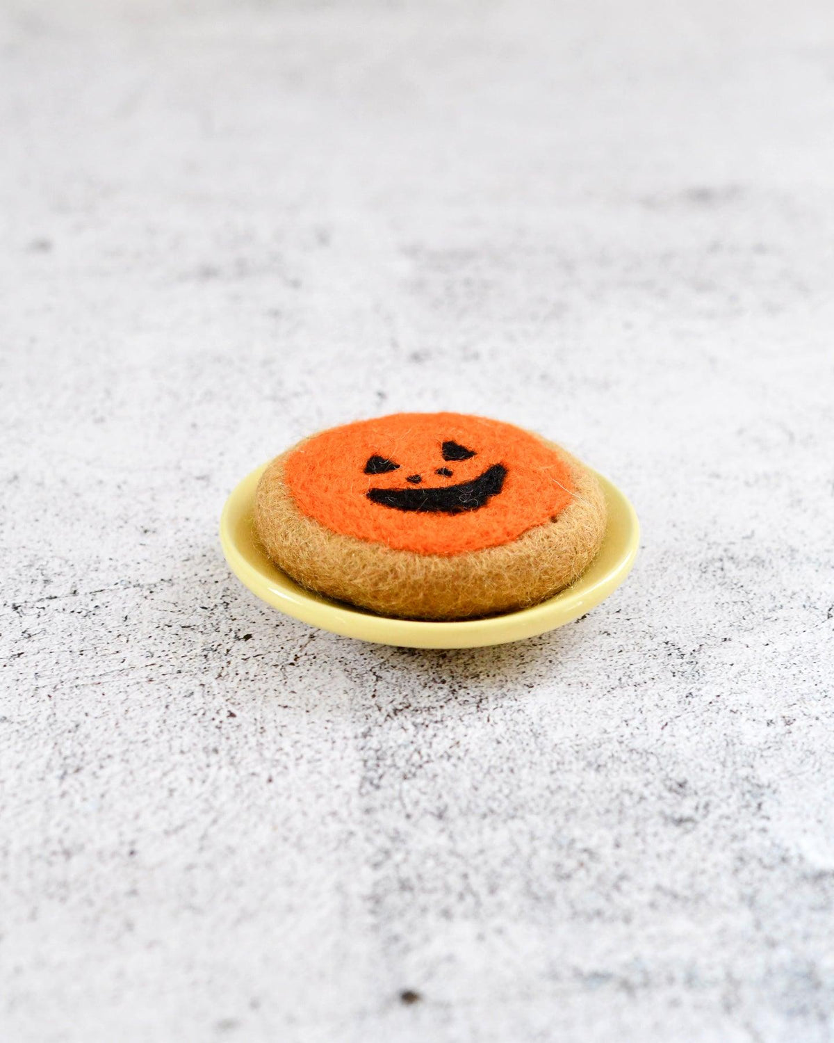 Felt Orange Jack O' Lantern Cookie - Tara Treasures