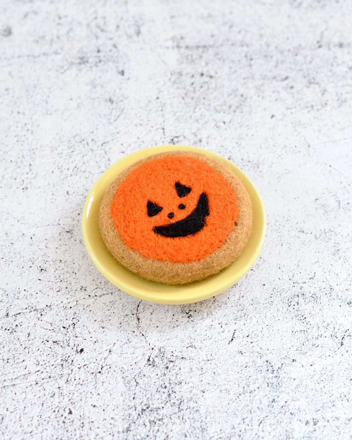 Felt Orange Jack O' Lantern Cookie - Tara Treasures