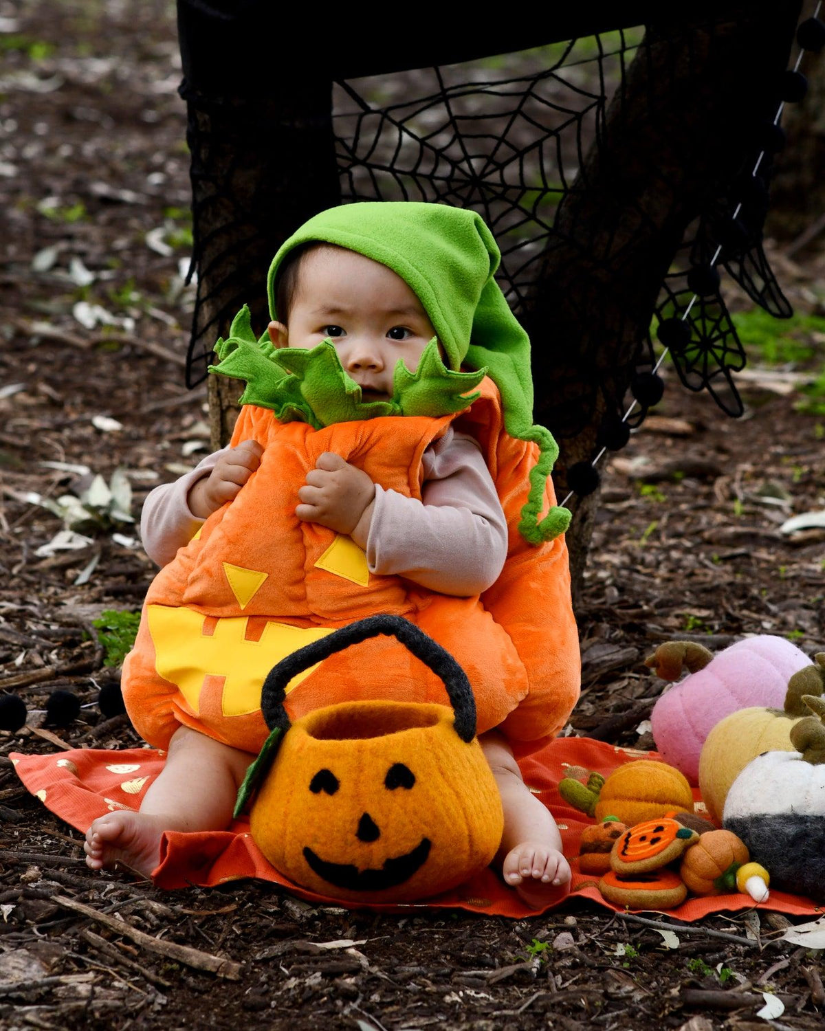 Felt Jack O' Lantern Pumpkin Bag - Tara Treasures