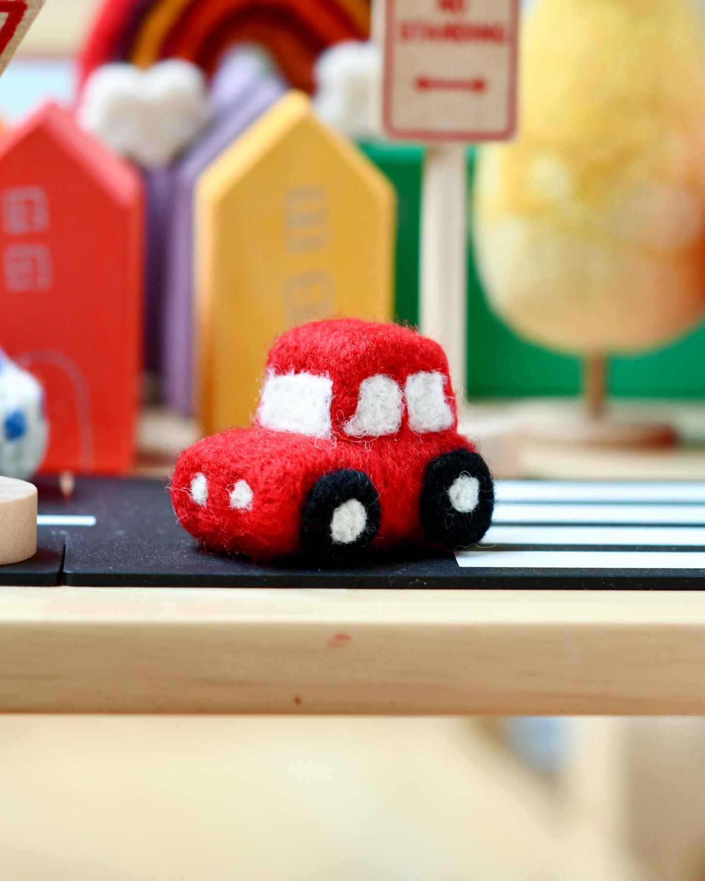 Felt Red Car Toy - Tara Treasures