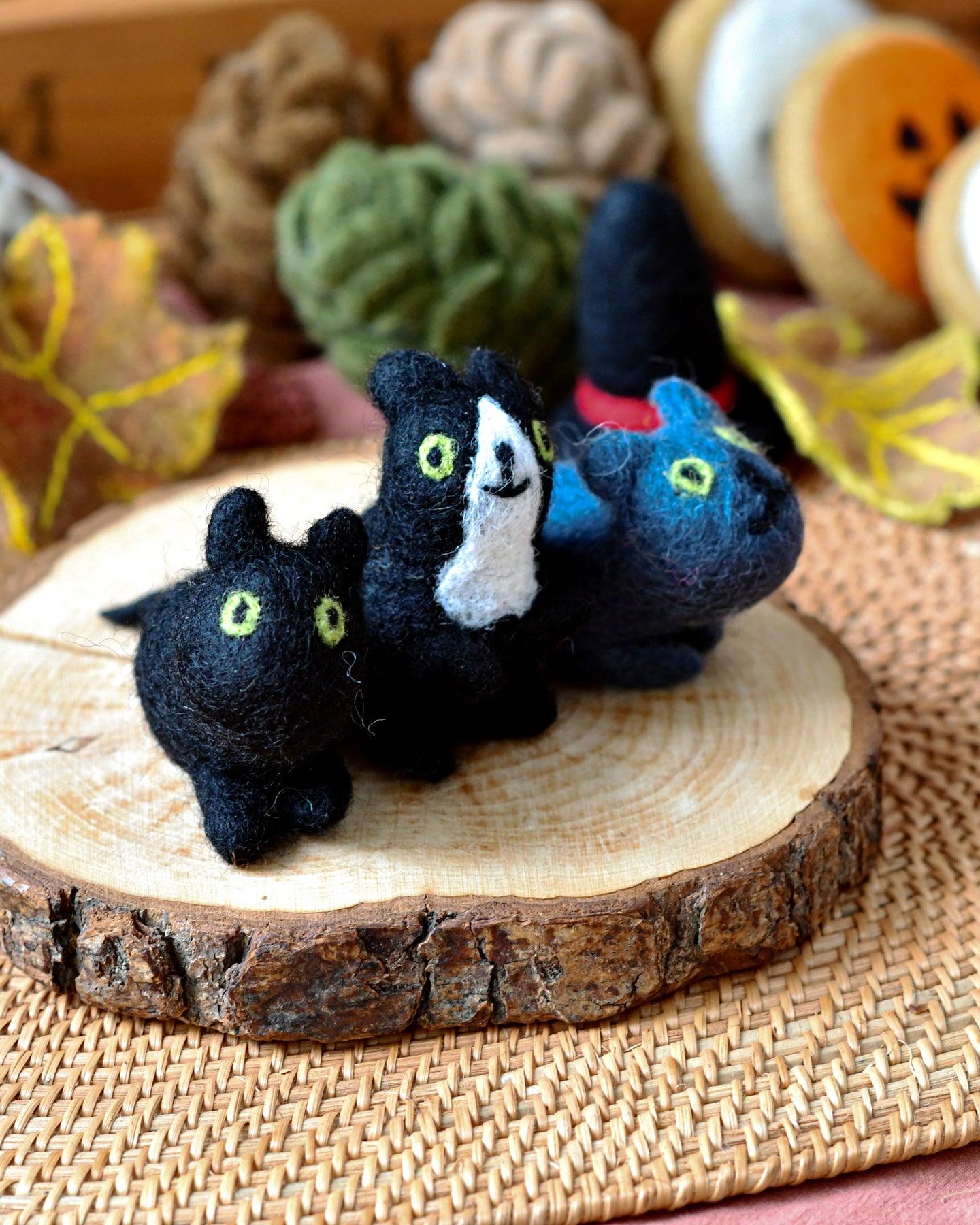 Felt Cats - 3 Cats - Tara Treasures