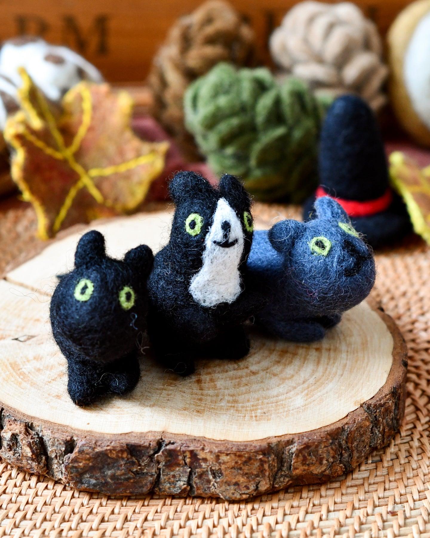 Felt Cats - 3 Cats - Tara Treasures