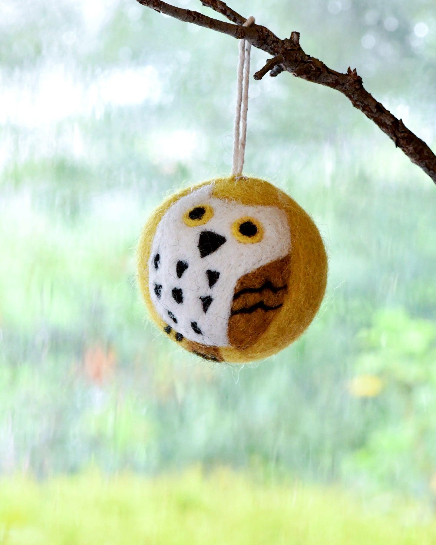 Felt Christmas Bauble Ornament - Owl - Tara Treasures