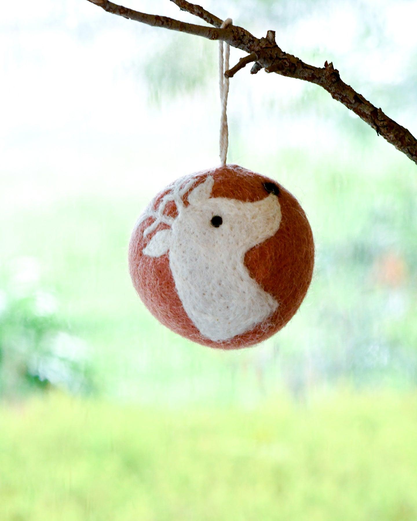 Felt Christmas Bauble Ornament - Reindeer - Tara Treasures