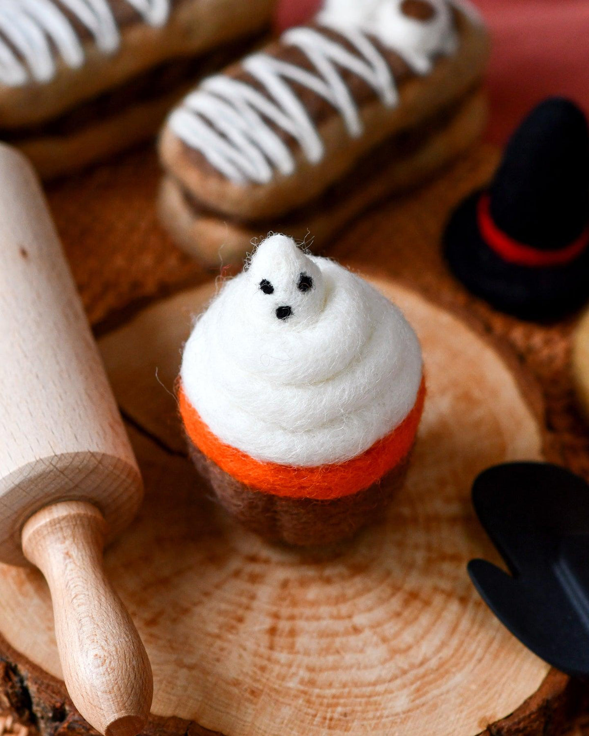 Felt Cupcake - Cute Ghost - Tara Treasures