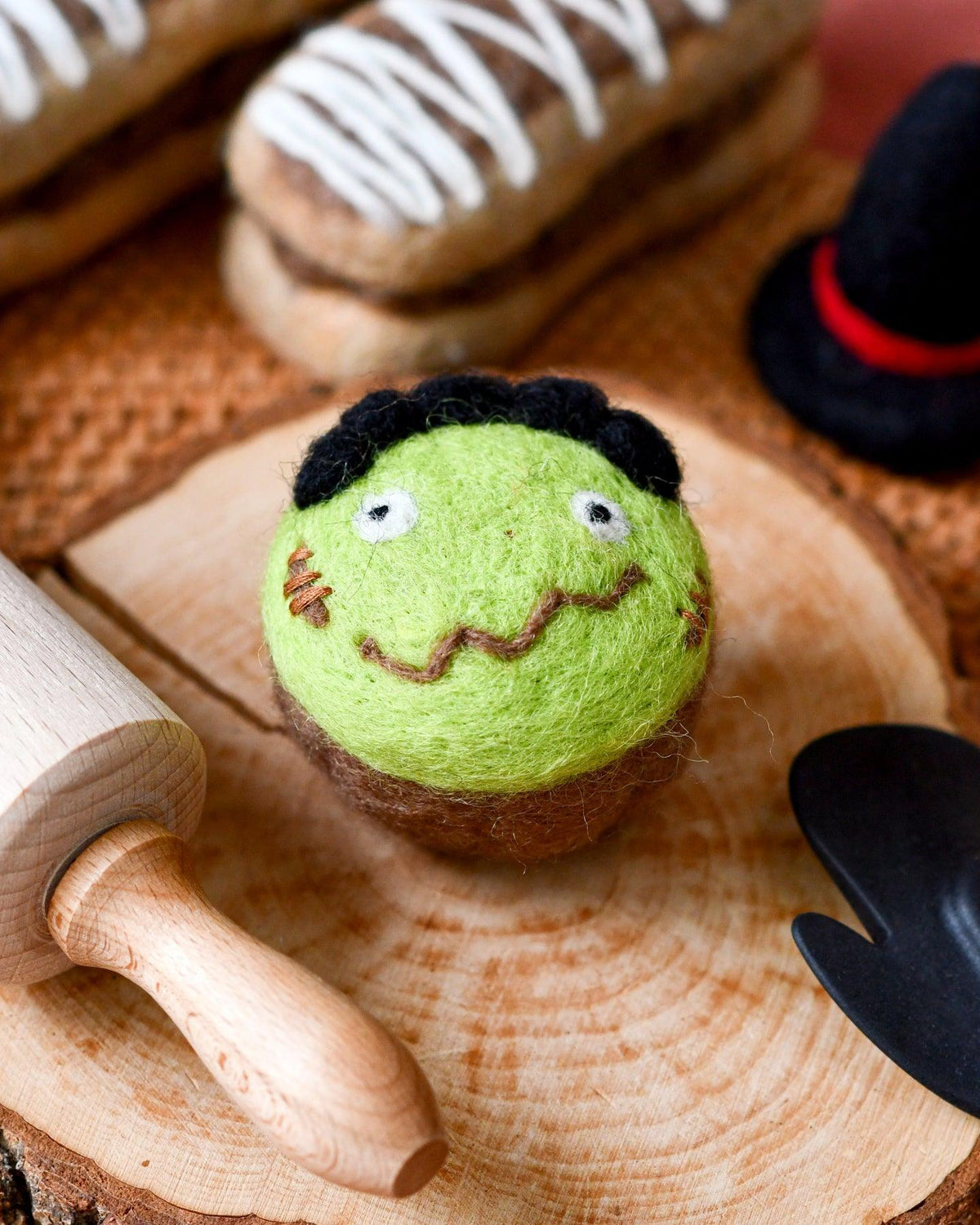 Felt Cupcake - Green Monster - Tara Treasures