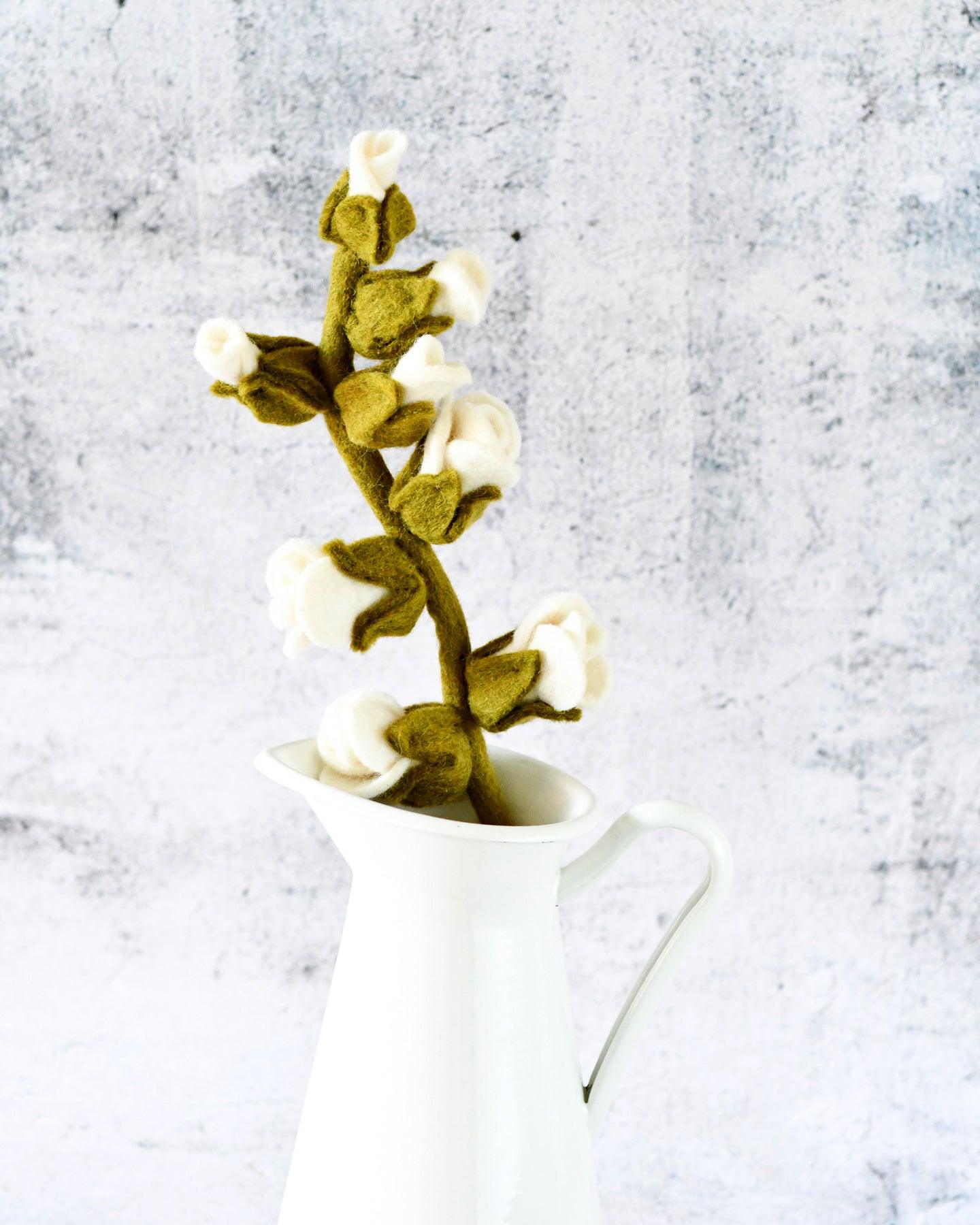 Felt White Blossoms - Tara Treasures