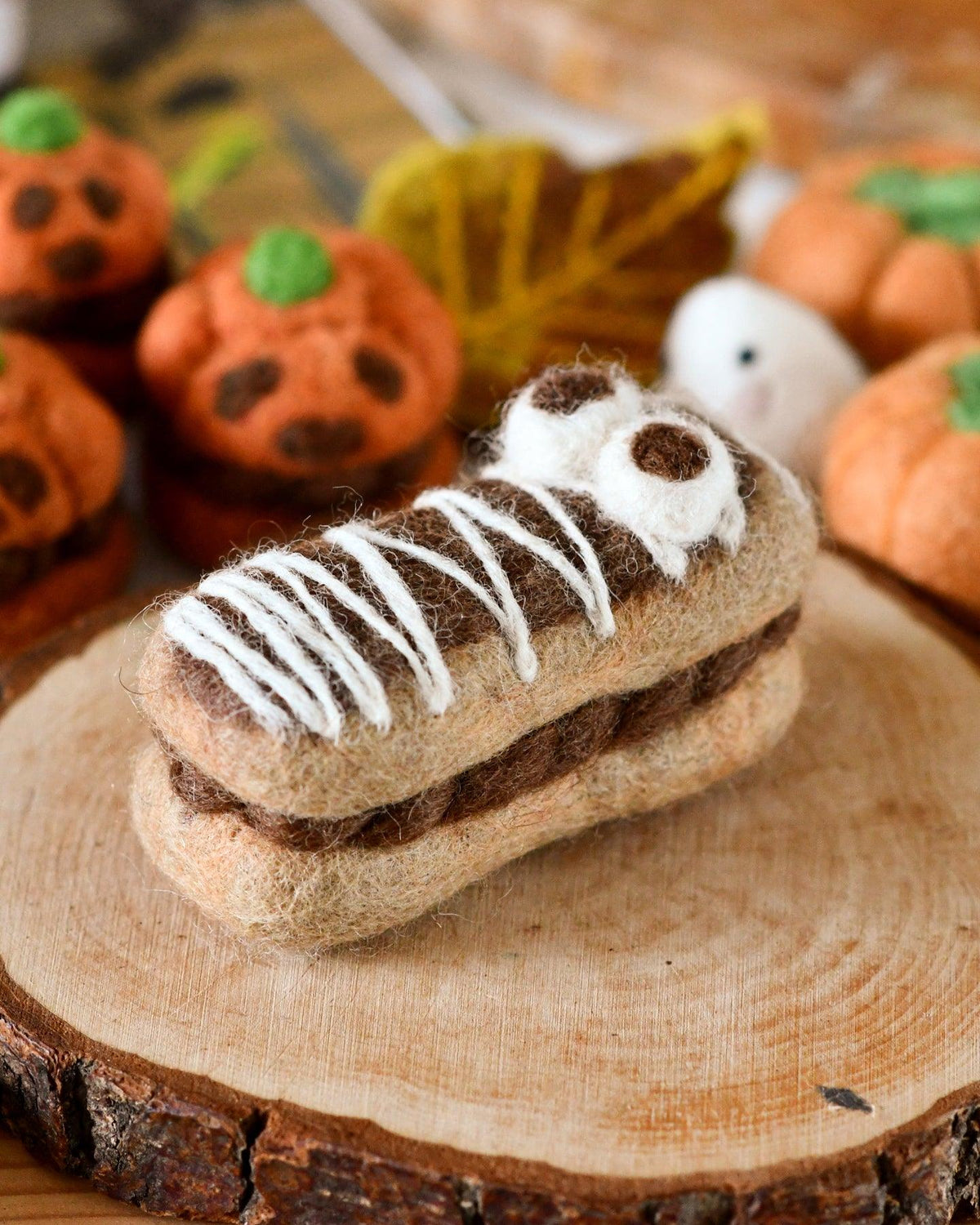 Felt Mummy Chocolate Eclair for Halloween - Tara Treasures