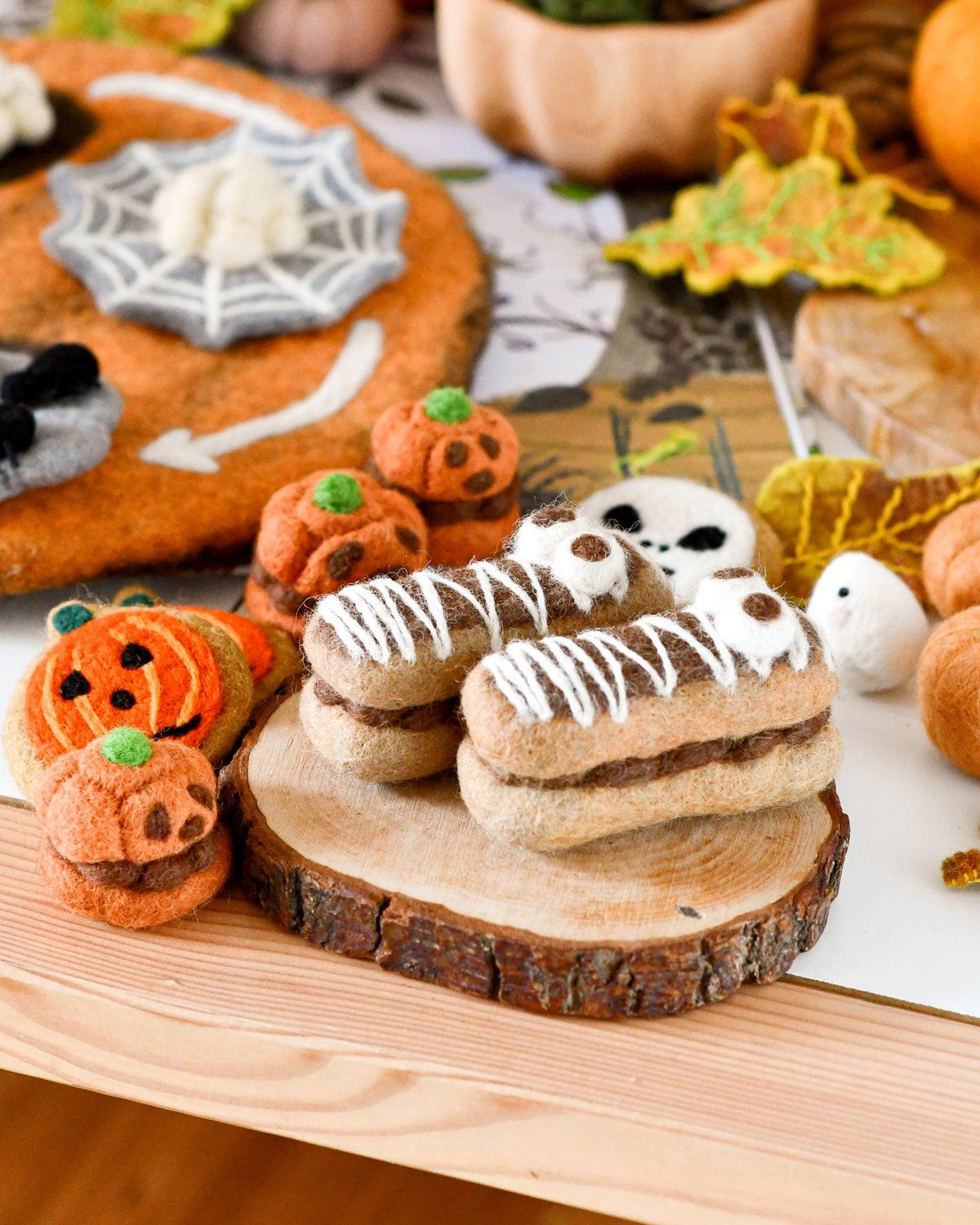 Felt Mummy Chocolate Eclair for Halloween - Tara Treasures