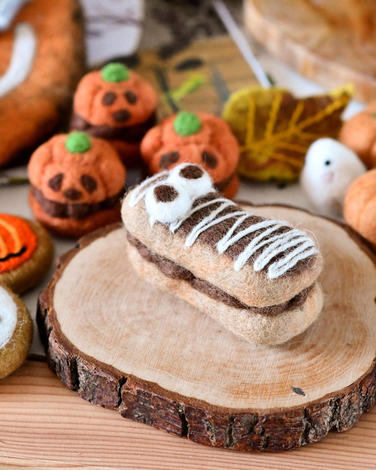 Felt Mummy Chocolate Eclair for Halloween - Tara Treasures