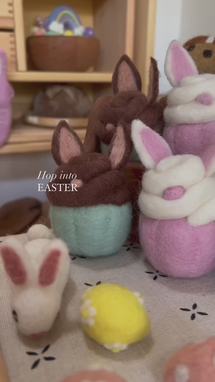 Felt Easter Bunny Cupcakes - Set of 3 – Tara Treasures