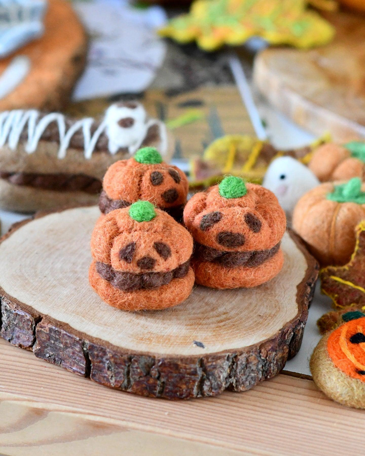 Felt Pumpkin Cream Puff for Halloween - Tara Treasures