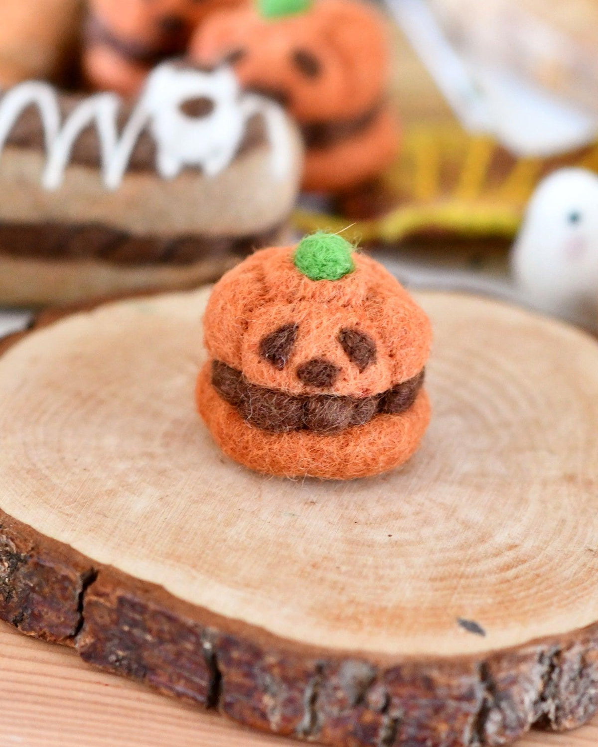 Felt Pumpkin Cream Puff for Halloween - Tara Treasures