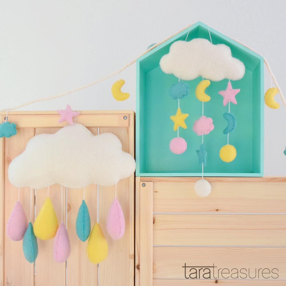 Cloud Nursery Mobile - Sweet Dreams Pastel - Tara Treasures