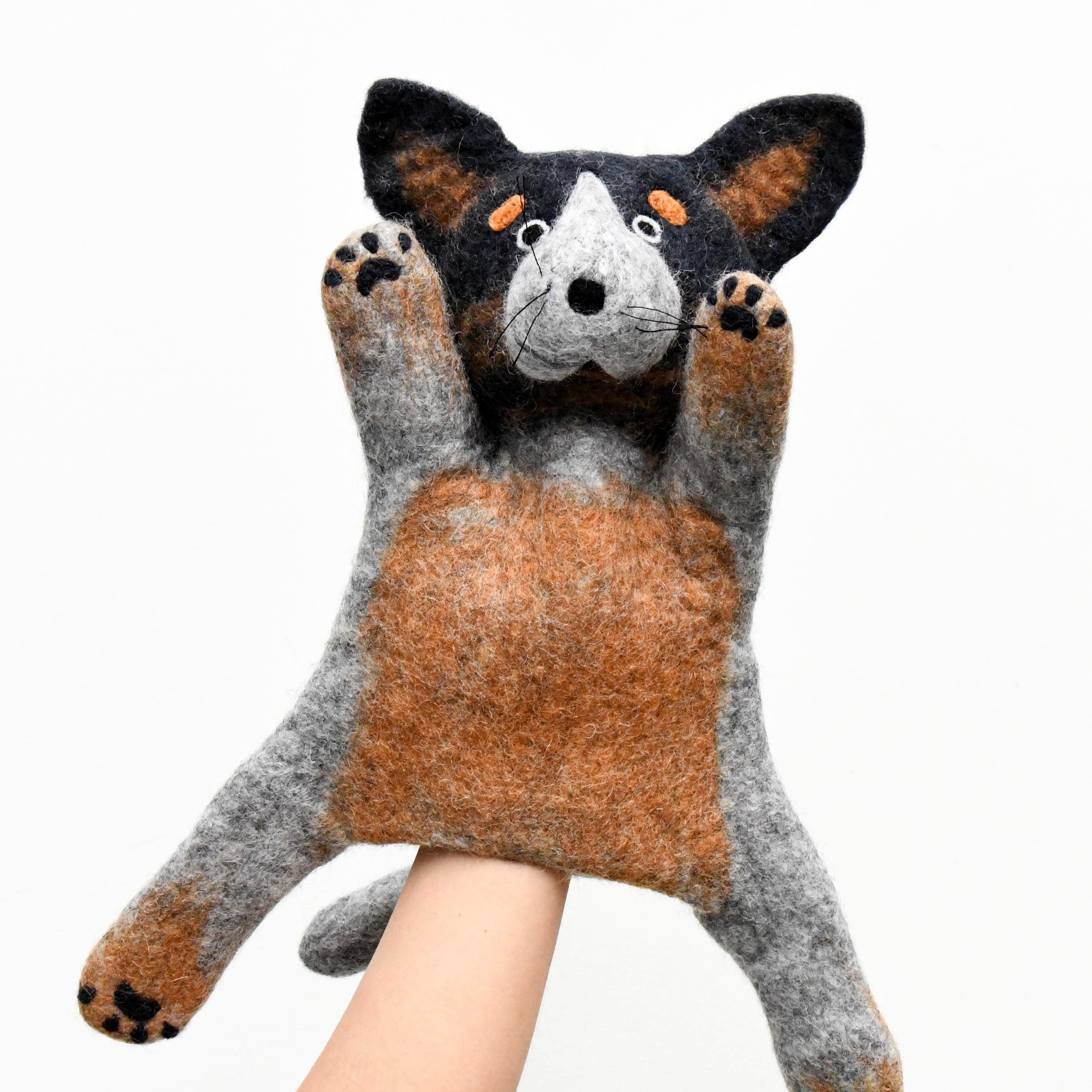 Hand Puppet - Australian Cattle Dog (Blue Heeler) - Tara Treasures