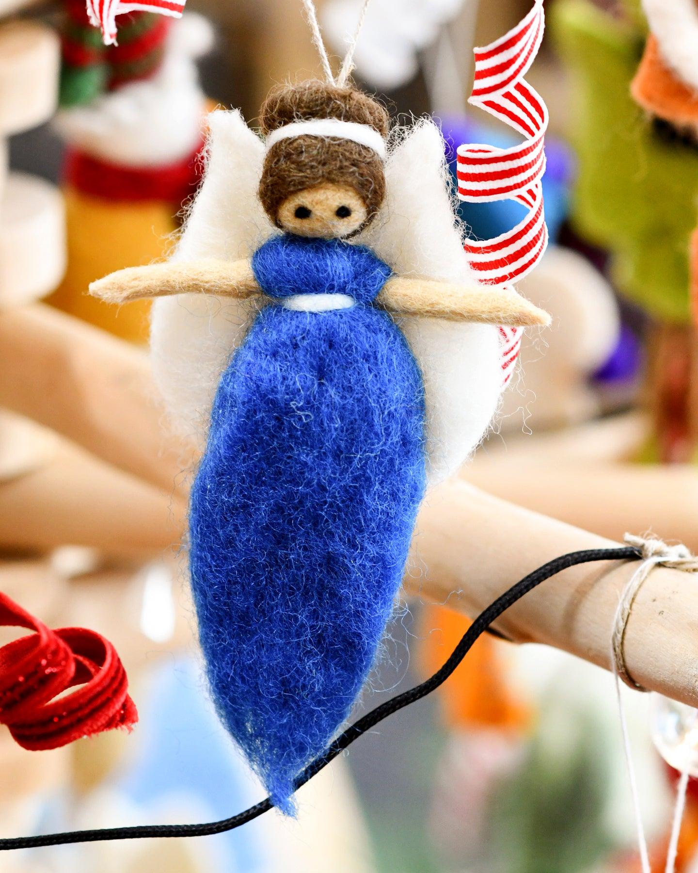 Needle Felted Fairy - Blue Dress - Tara Treasures