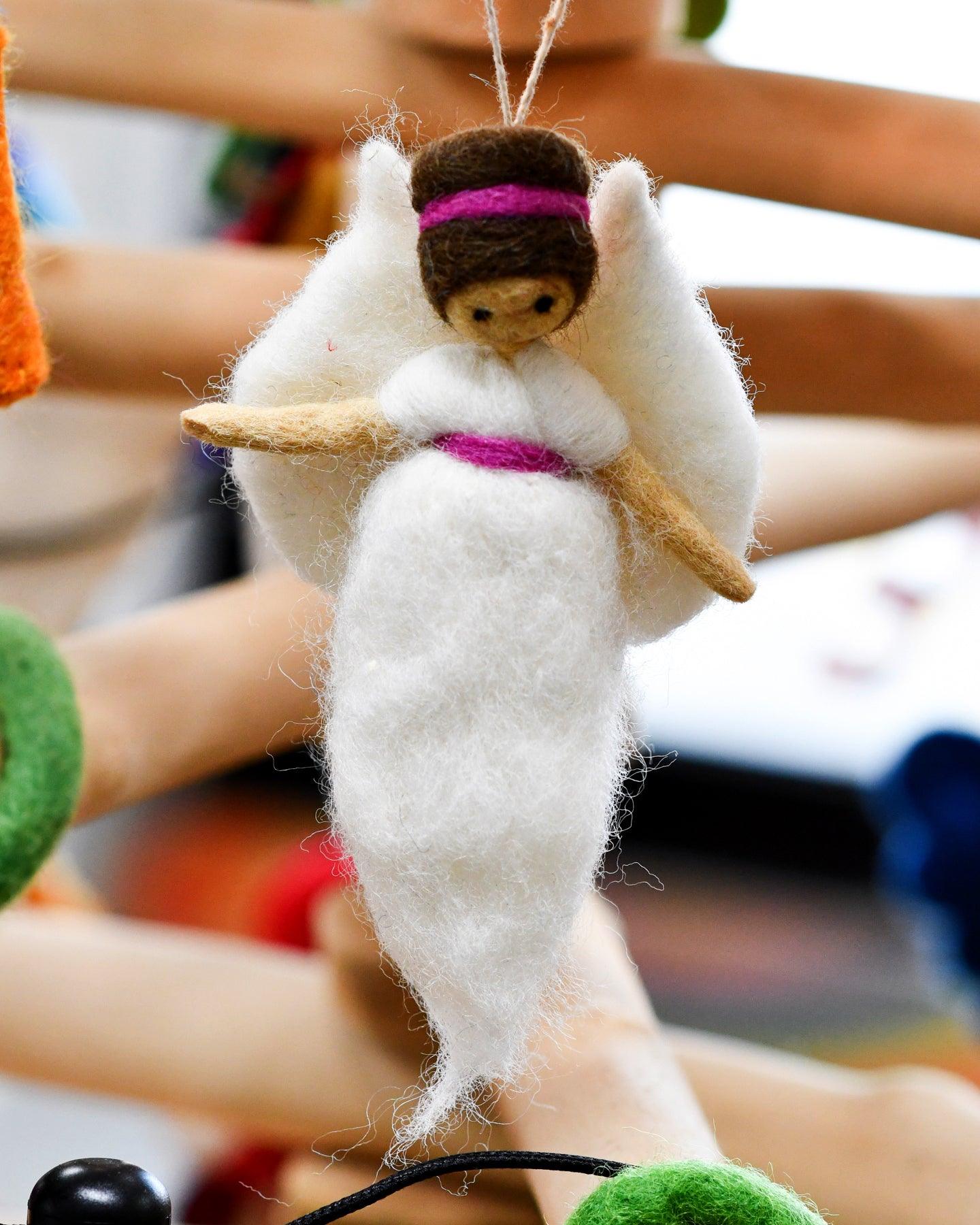 Needle Felted Fairy - White Dress - Tara Treasures