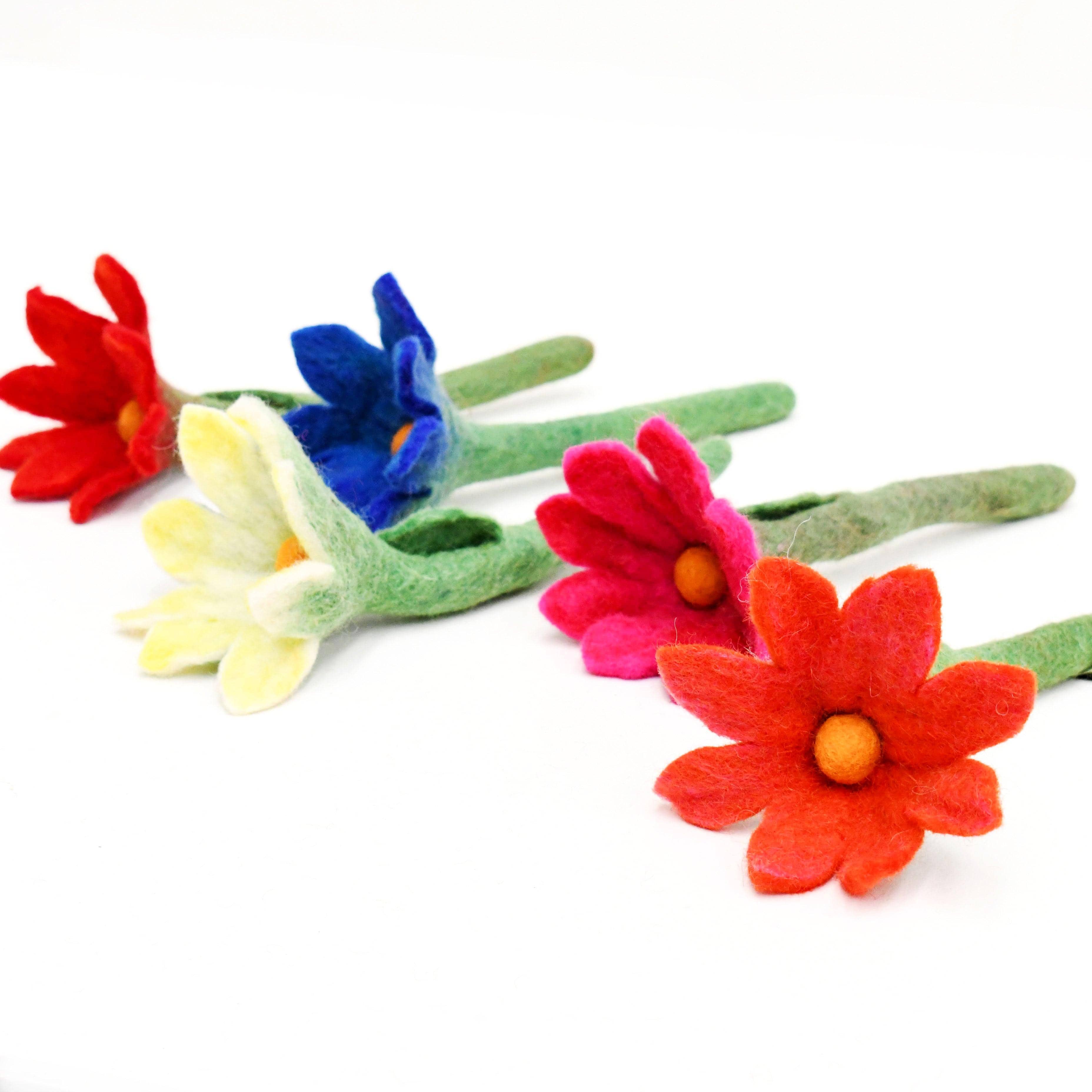 Felt Flowers Set of 5 (Set C) - Tara Treasures