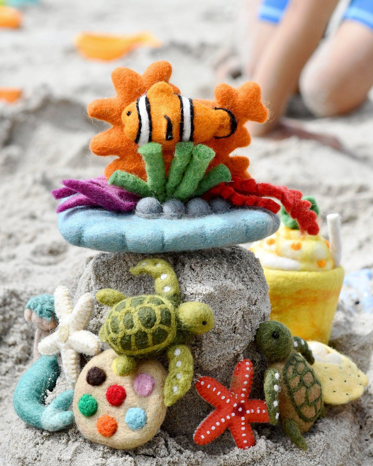 Felt Green Sea Turtle - Tara Treasures