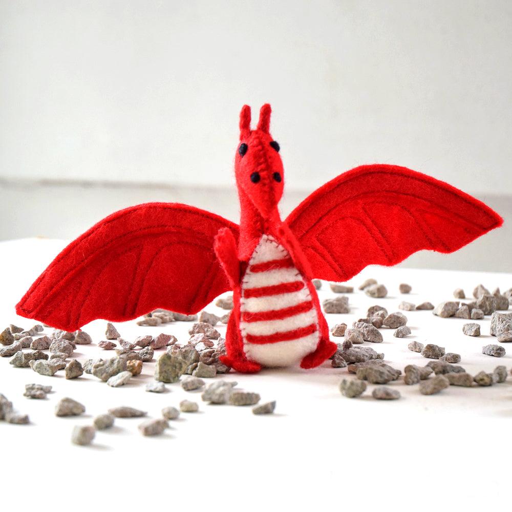 Felt Dragon Toy - Red - Tara Treasures