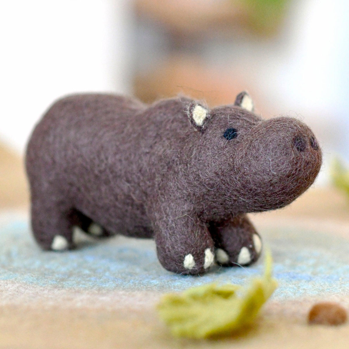 Felt Safari Hippo Toy - Tara Treasures