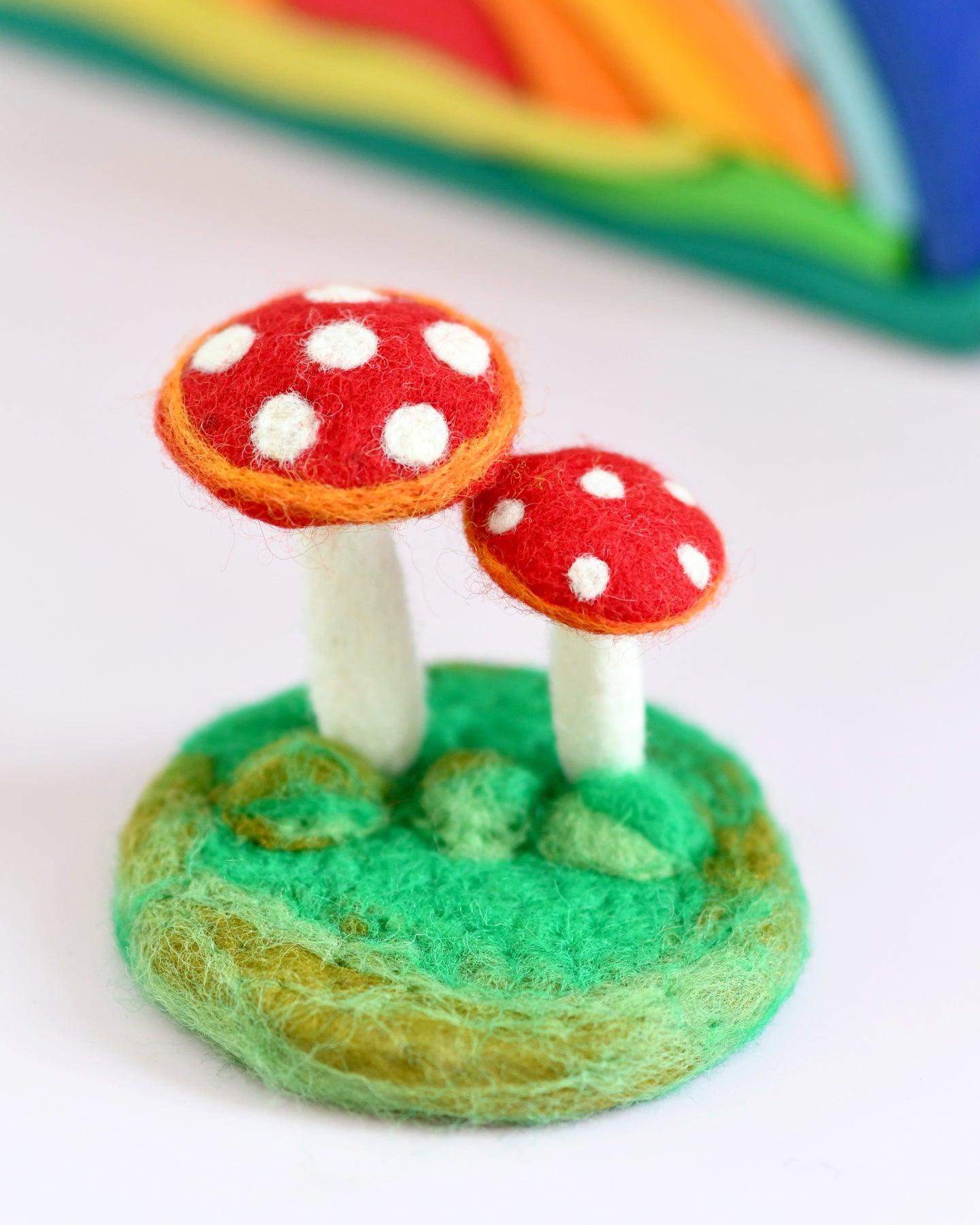 Felt Red Mushrooms Toadstools - Tara Treasures