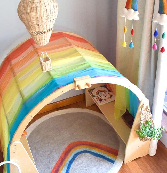 Felt Nursery Rug - Earthy Rainbow - Tara Treasures