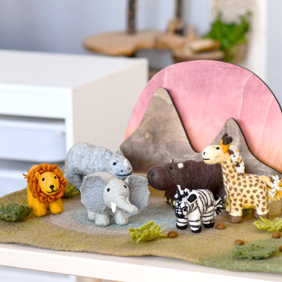 Felt Safari Hippo Toy - Tara Treasures