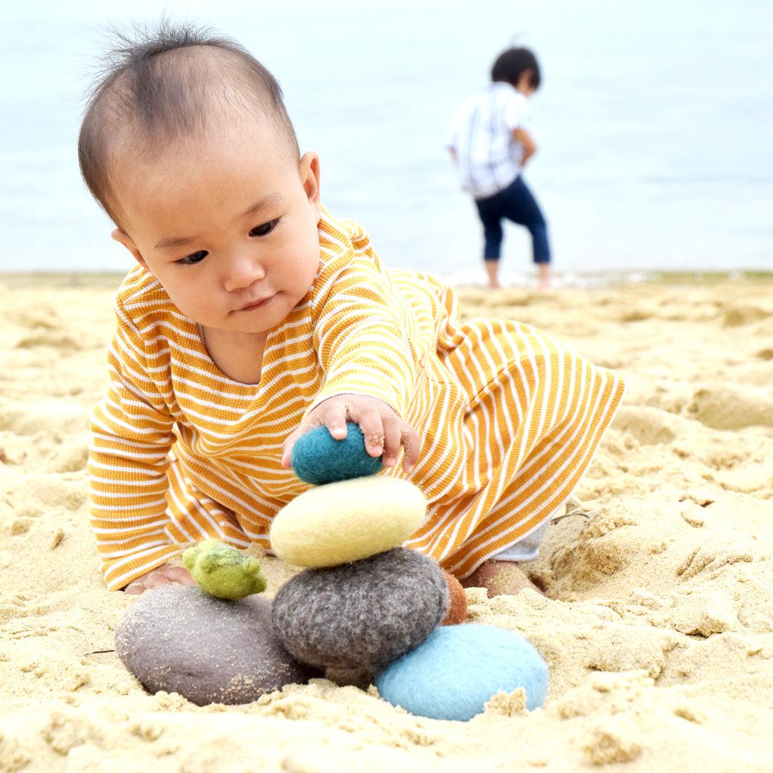 Felt Sensory Stacking Stones - Beach - Tara Treasures