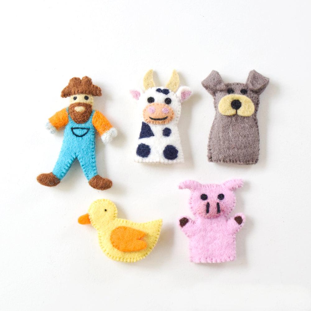 Old MacDonald Farm Animals A, Finger Puppet Set - Tara Treasures