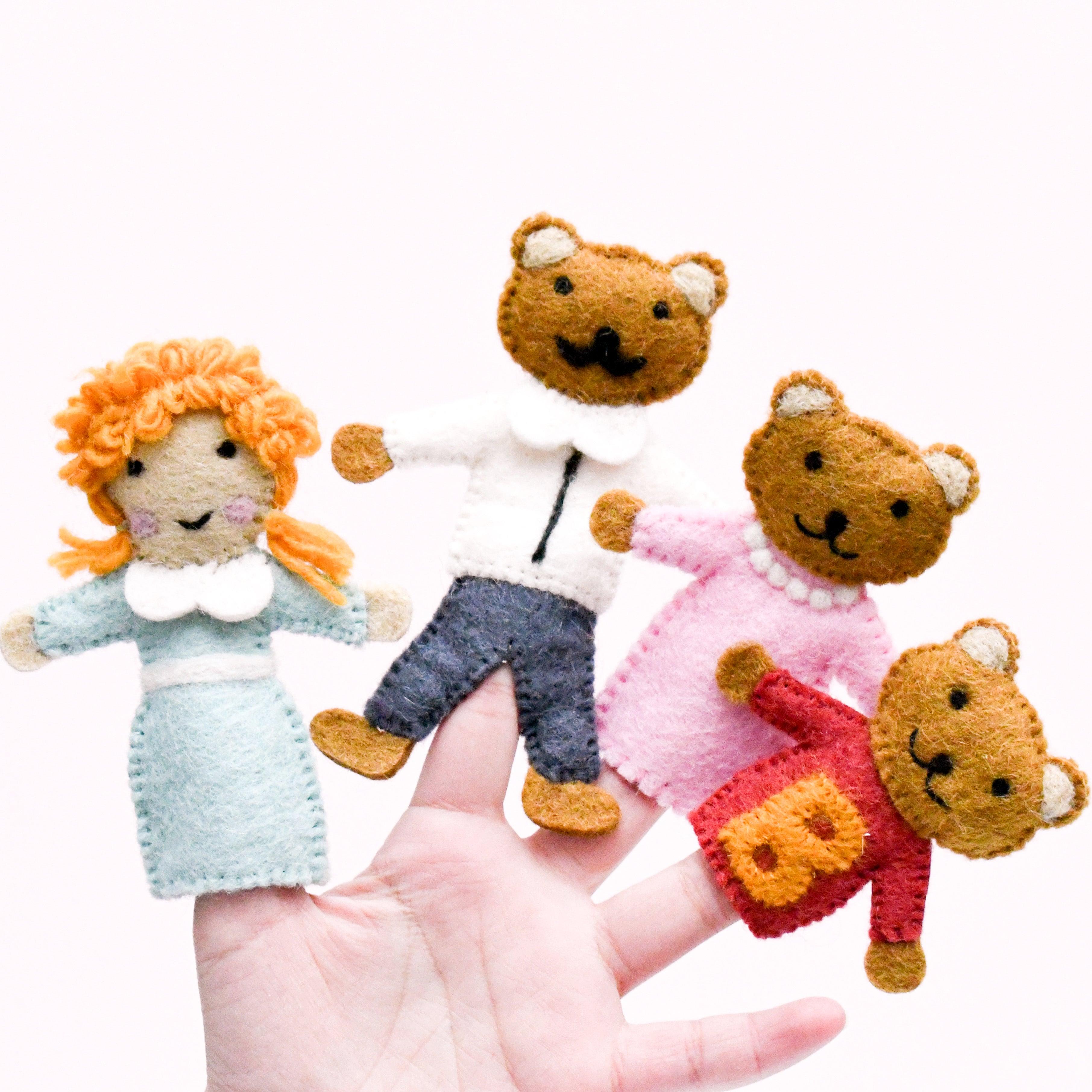 Goldilocks and the Three Bears, Finger Puppet Set - Tara Treasures