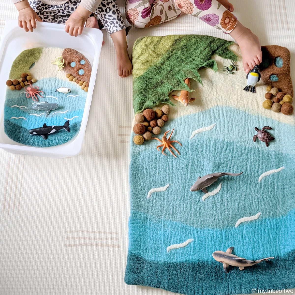 Sea, Beach and Rockpool Play Mat Playscape - Tara Treasures