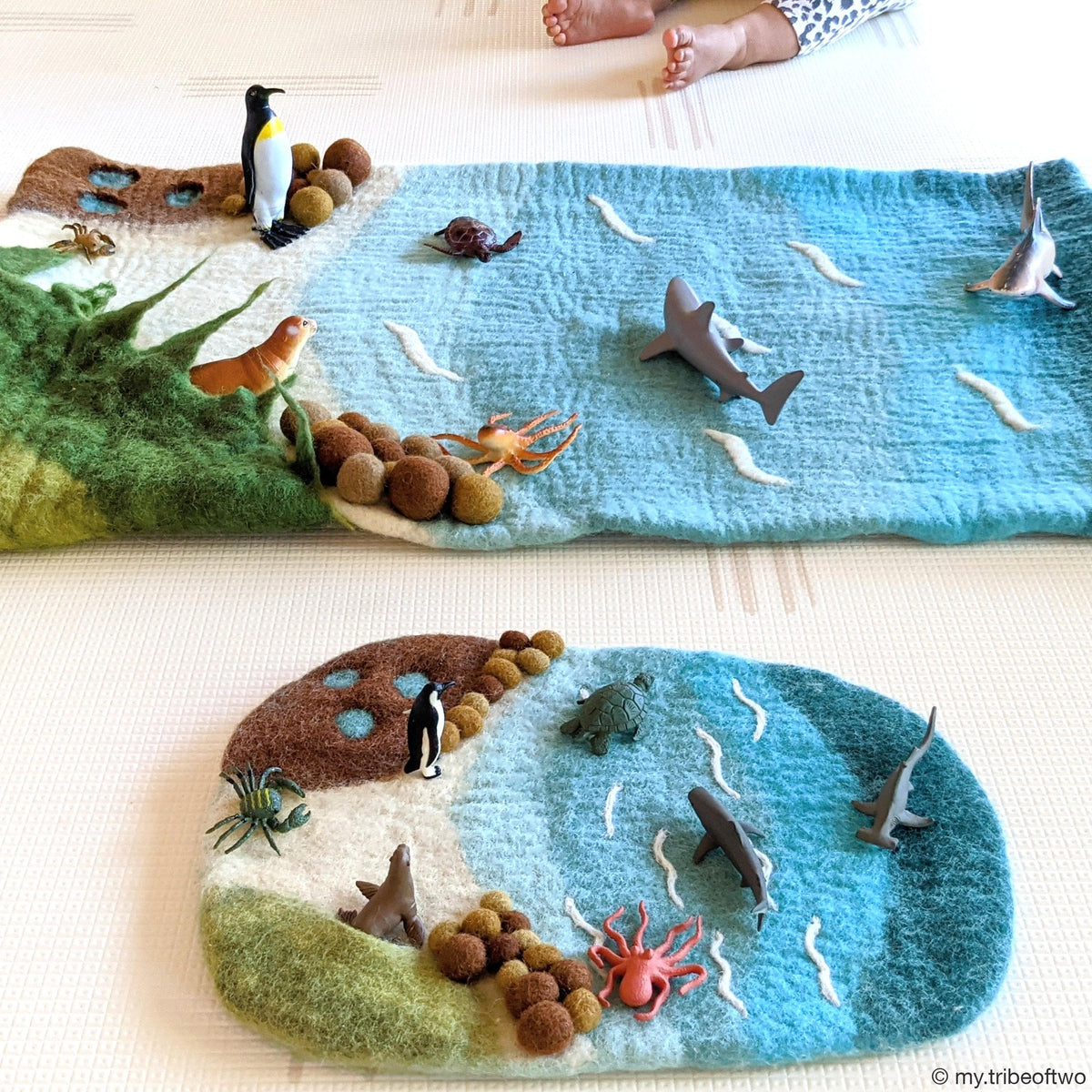 Large Sea and Rockpool Play Mat Playscape - Tara Treasures