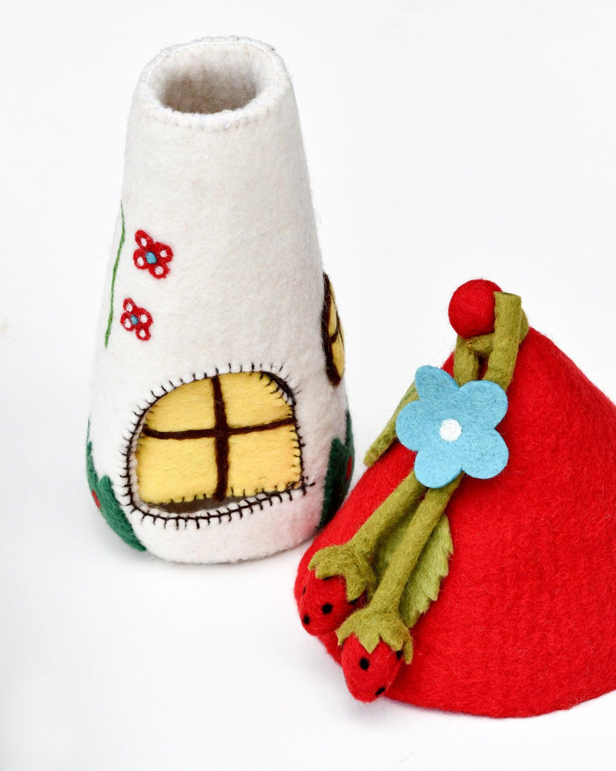 Fairies and Gnomes House - Red Roof - Tara Treasures