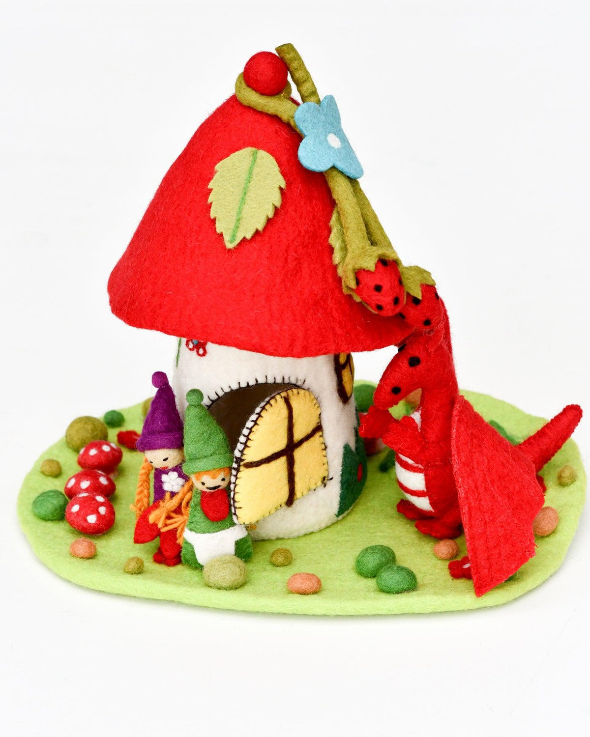 Fairies and Gnomes House - Red Roof - Tara Treasures
