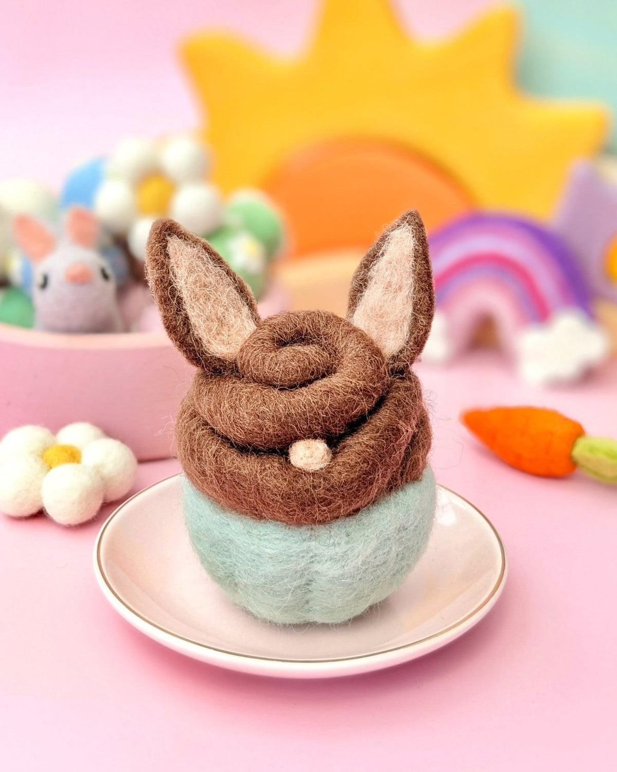 Felt Cupcake - Easter Chocolate Bunny with Ears – Tara Treasures