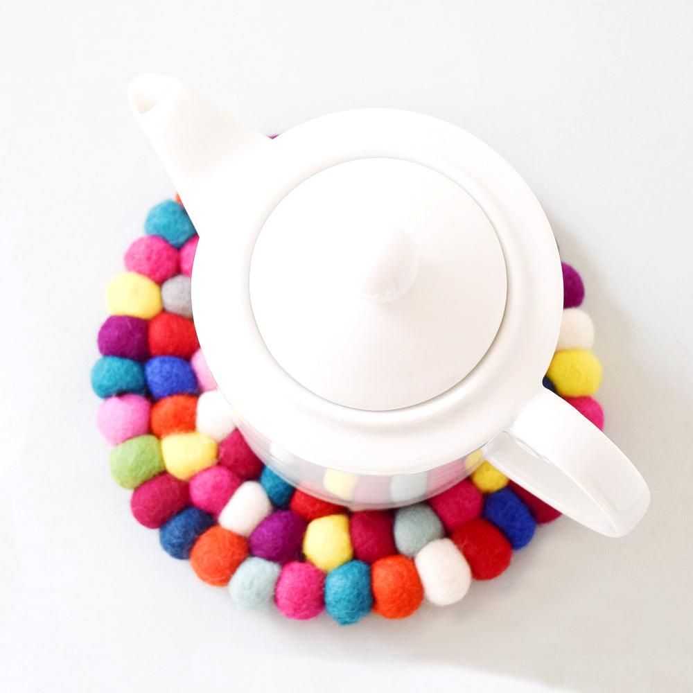 Teapot Trivet - Colourful 20cm - Tara Treasures